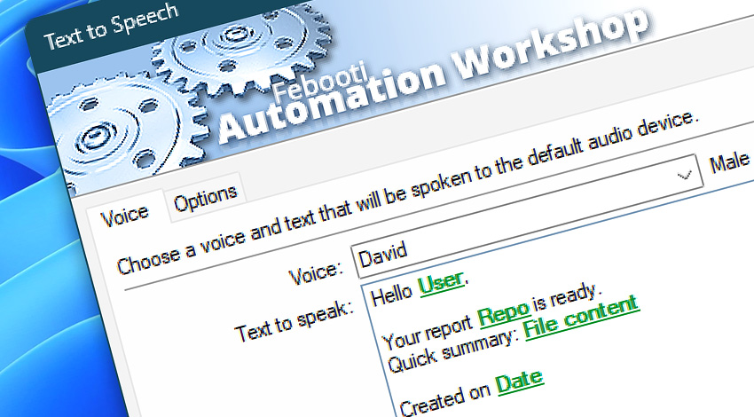 Automated Text-to-Speech with a custom voice, rate, and