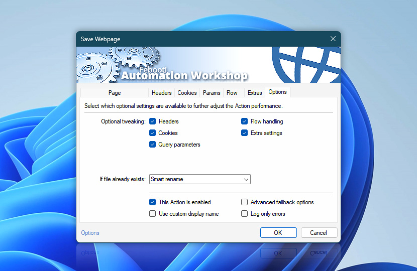 Save Webpage · Options