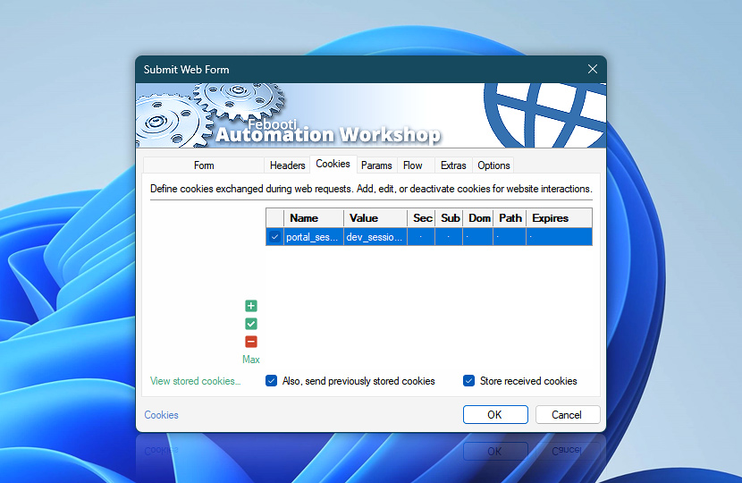 Submit Web Form · Cookies