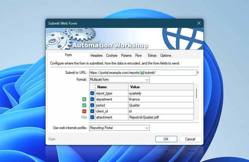 Submit Web Form · Form