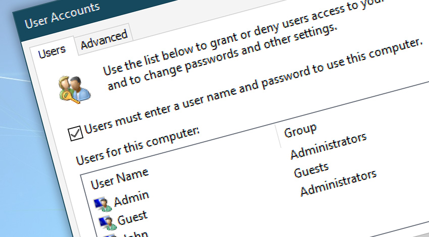 Windows user accounts
