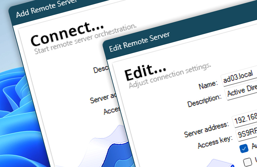 Manage remote connections · New, Edit, Remove…