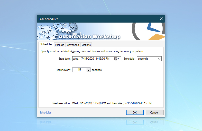 Advanced Task Scheduler—schedule seconds