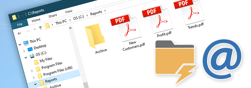 Windows Explorer · PDF files · Watch & send attachments