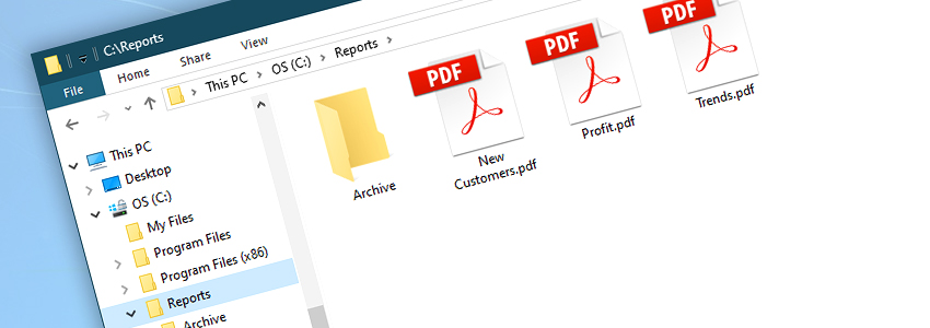 PDF files in C:\Reports\ folder…