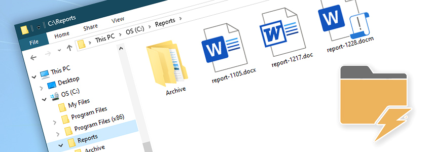 Report files in C:\Reports\ folder…