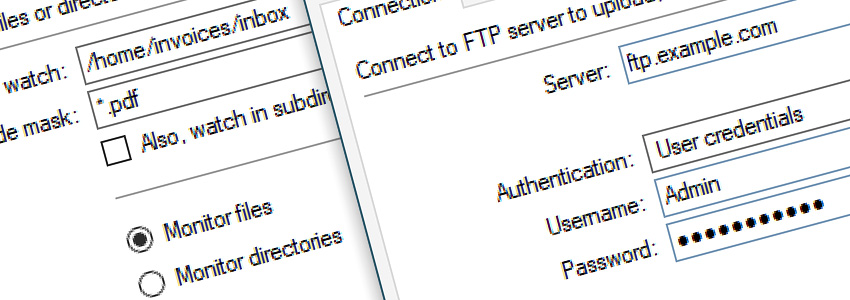 FTP Watcher /home/invoices/inbox/*.pdf