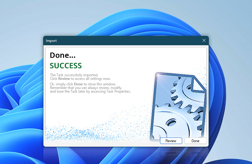 Task Import Wizard done