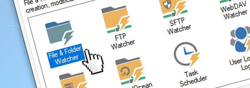 Add a File & Folder Watcher to the automated Task via GUI