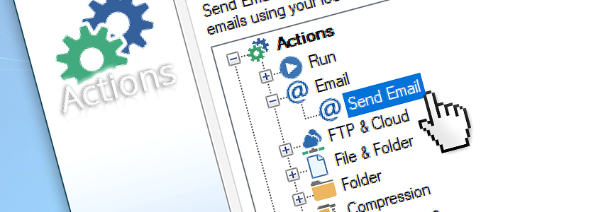 Add a Send Email Action to the automated Task via GUI