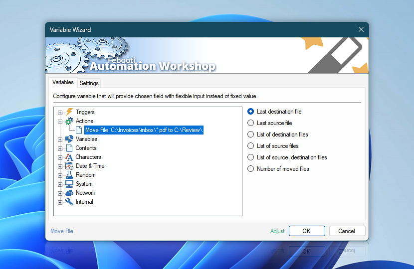 Variable Wizard · Move File