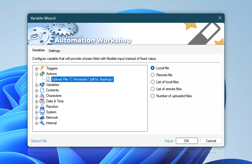 Variable Wizard · Upload File