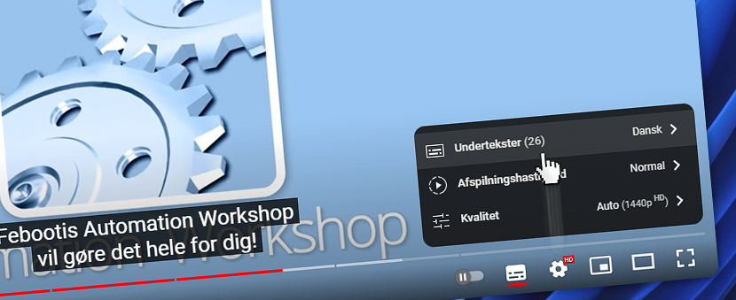 YouTube-video · Vælg dit sprog · Undertekster · Dansk