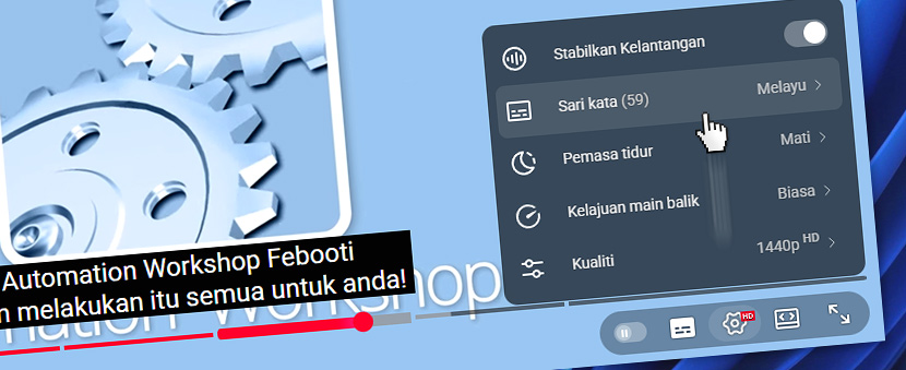 Video YouTube · Pilih bahasa anda · Sari kata · Melayu