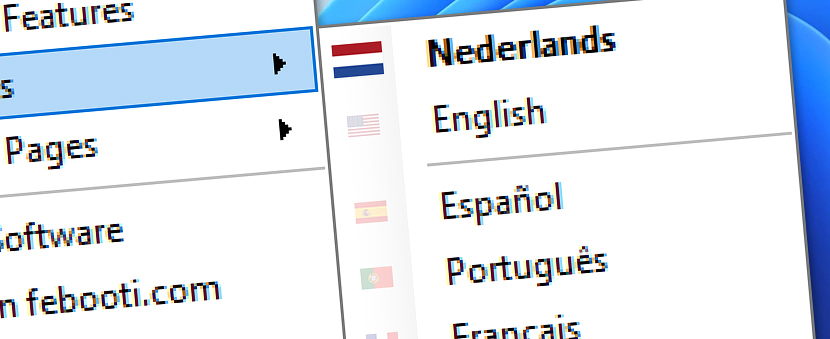 AW · Menu · Talen · Nederlands