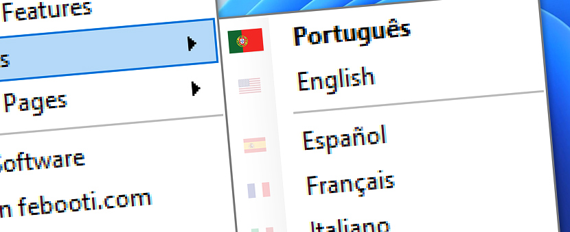 AW · Menu · Idiomas · Português