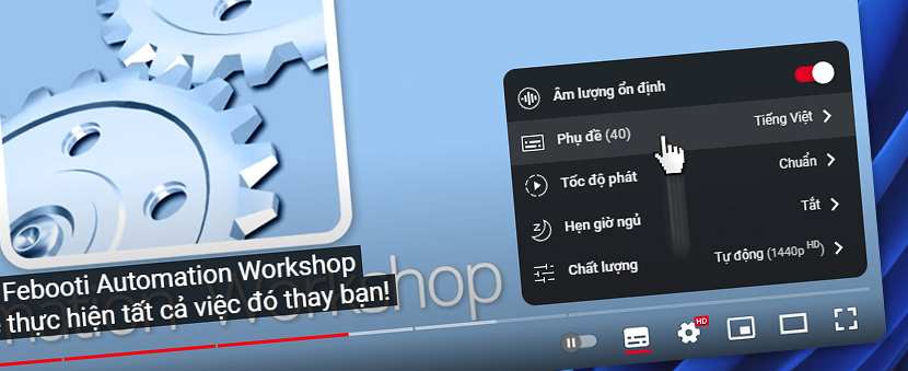 Video YouTube · Chọn ngôn ngữ của bạn · Phụ đề · Tiếng Việt