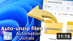 YouTube video · Automatically unzip files