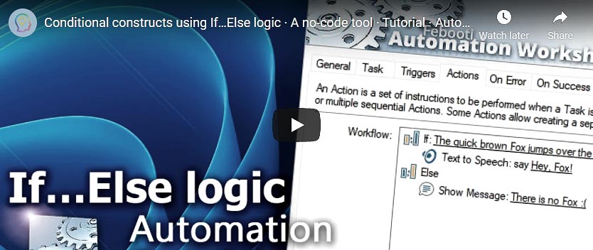 YouTube video · Conditional logic using If…Else flow