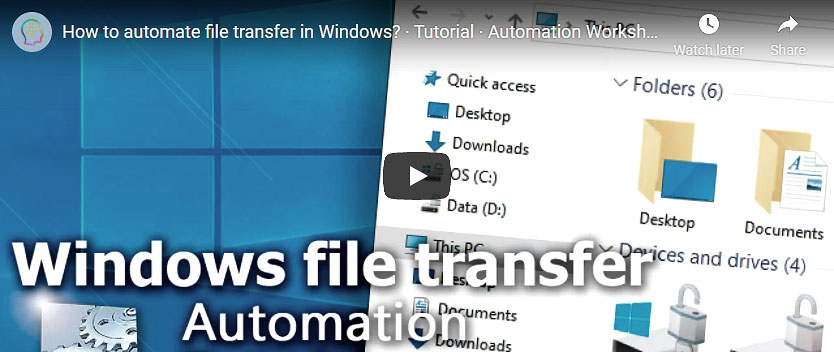 Vidéo YouTube · Automatiser le transfert de fichiers sous Windows