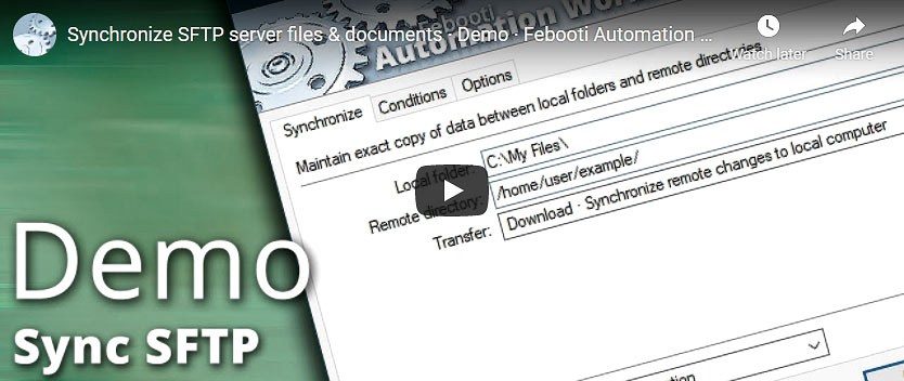 YouTube video · Synchronize SFTP server files & documents