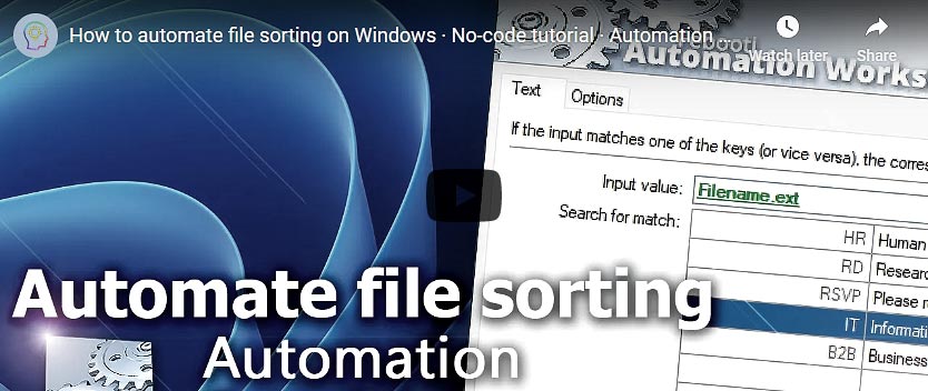 YouTube video · How to automate file sorting